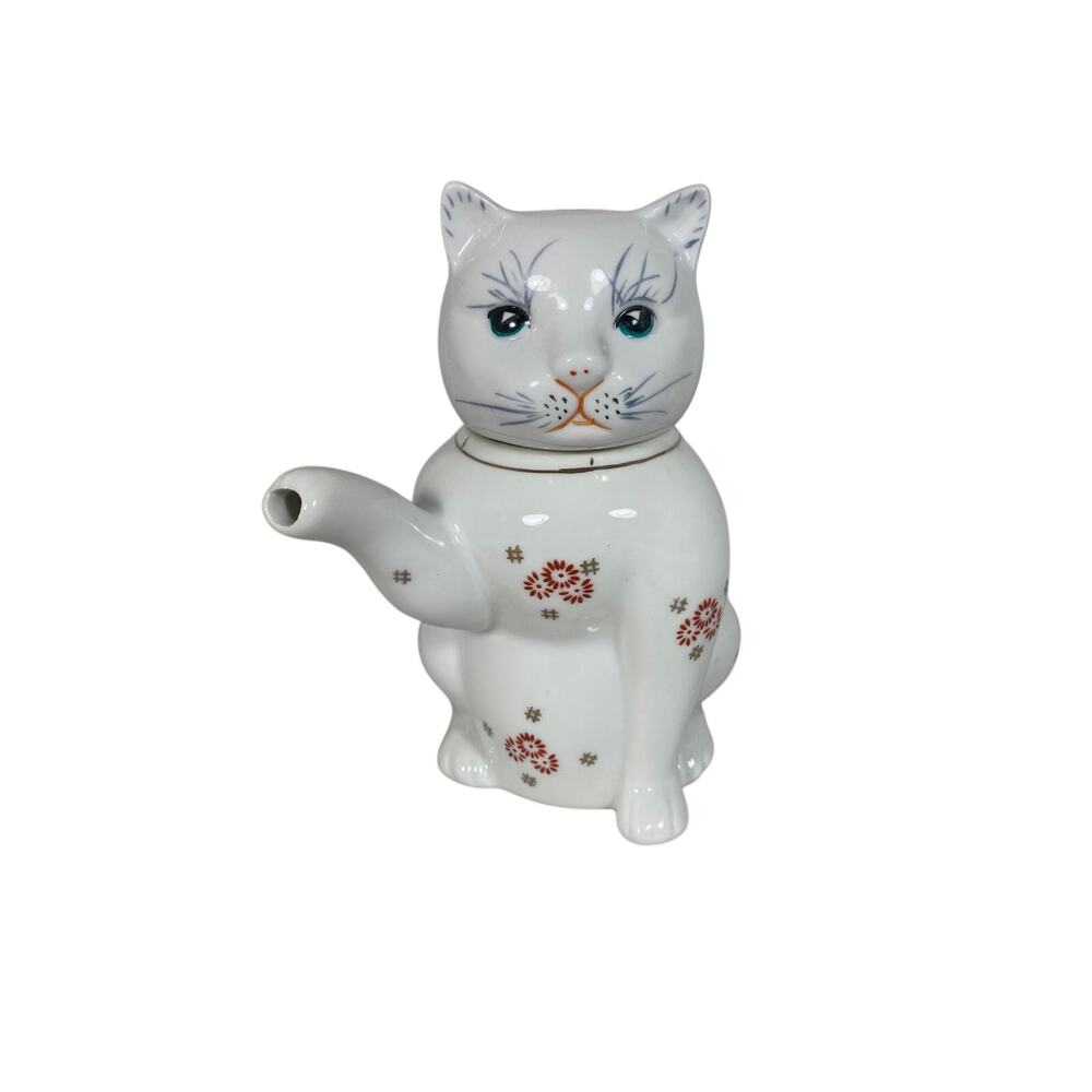 Vintage Floral Ceramic Cat Teapot/Creamer Lid